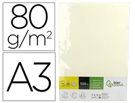 Liderpapel Papel Color DIN A3 Crema 80 g/m² 500 Hojas