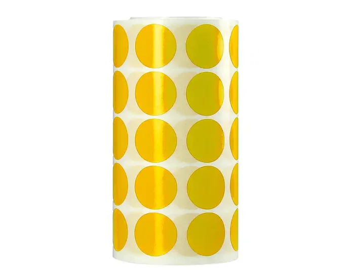 Liderpapel Gomets Círculos Autoadhesivos 20 mm Amarillo Rollo de 2000 Unidades