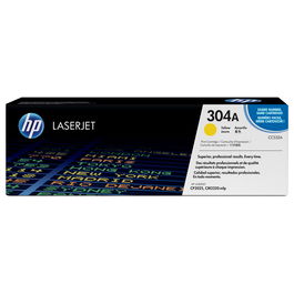HP Toner 304A / CC532A Amarillo - Cartucho de Tóner Original Compatible con Impresoras HP