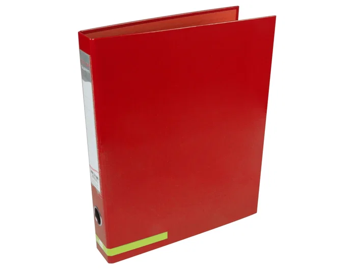 Liderpapel Carpeta de 2 anillas 25 mm mixtas roja con ollao y tarjetero
