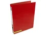 Liderpapel Carpeta de 2 anillas 25 mm mixtas roja con ollao y tarjetero