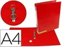 Liderpapel Carpeta de 2 anillas 25 mm mixtas roja con ollao y tarjetero