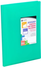 CARCHIVO Carpeta Carchiplas con 60 fundas soldadas A4 tapa flexible verde