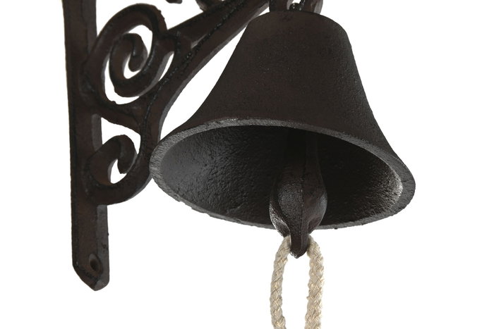 DKD Home Decor Campana de Hierro Colado Ángel Negro