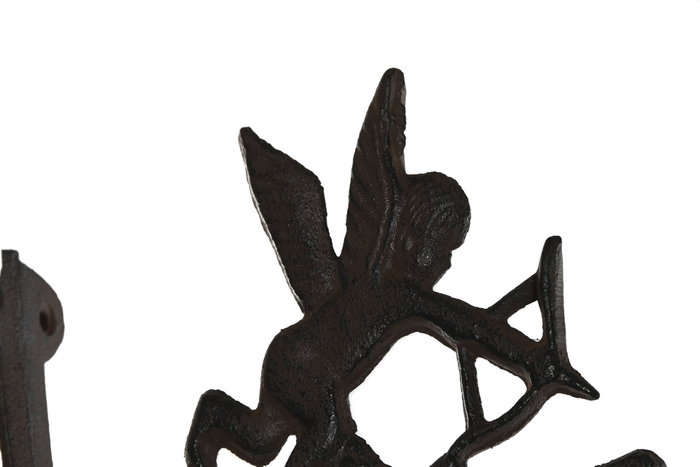 DKD Home Decor Campana de Hierro Colado Ángel Negro