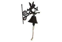DKD Home Decor Campana de Hierro Colado Ángel Negro