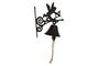 DKD Home Decor Campana de Hierro Colado Ángel Negro