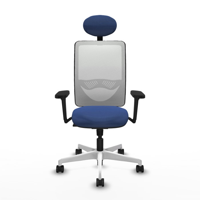 PIQUERAS Y CRESPO Silla de oficina Zulema con Mecanismo Sincro, Tela Azul marino y Malla Blanca PIQUERAS Y CRESPO Silla de oficina Zulema con Mecanismo Sincro, Tela Azul marino y Malla Blanca