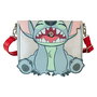 Loungefly Bolso Holiday Stitch Disney Glitter Bolso Bandolera de Cuero Vegano para Mujer 23,75x20,5x7,5cm