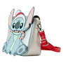 Loungefly Bolso Holiday Stitch Disney Glitter Bolso Bandolera de Cuero Vegano para Mujer 23,75x20,5x7,5cm