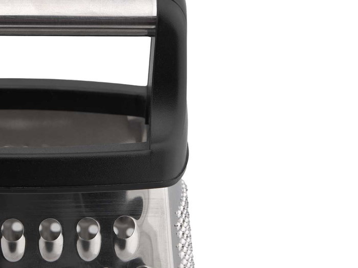 Kinvara Rallador Acero con Depósito Medidor Negro Grande 16.5x26x12.5 cm Metal SS Plastico PP (Set de 12) Kinvara Rallador Acero con Depósito Medidor Negro Grande 16.5x26x12.5 cm Metal SS Plastico PP (Set de 12)