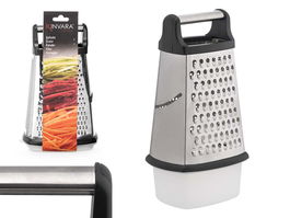 Kinvara Rallador Acero con Depósito Medidor Negro Grande 16.5x26x12.5 cm Metal SS Plastico PP (Set de 12)