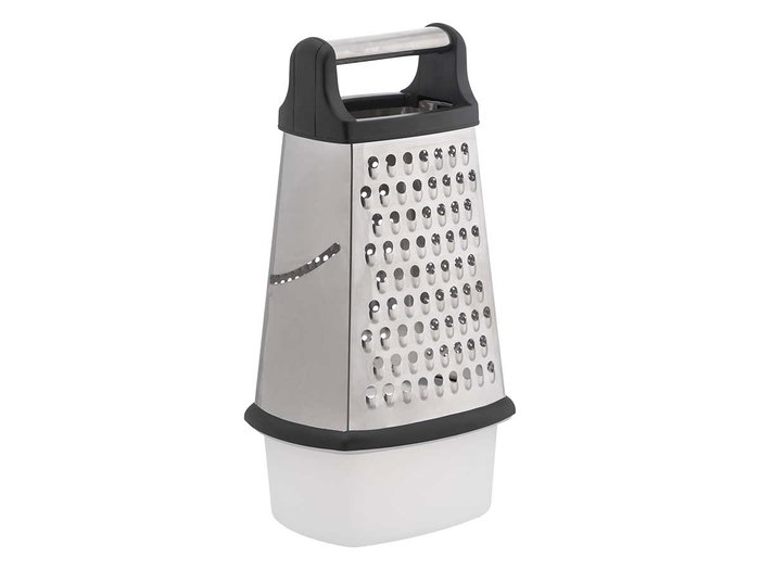 Kinvara Rallador Acero con Depósito Medidor Negro Grande 16.5x26x12.5 cm Metal SS Plastico PP (Set de 12) Kinvara Rallador Acero con Depósito Medidor Negro Grande 16.5x26x12.5 cm Metal SS Plastico PP (Set de 12)