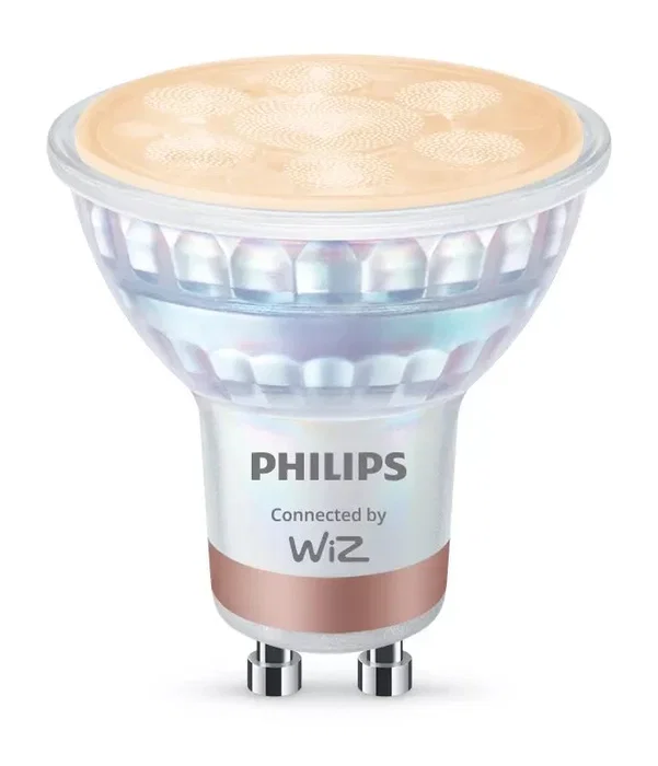 Philips Bombilla Smart LED GU10 Ajustable Blanco, 4.7W (Equivalente 50W), PAR16, Clase F, Wi-Fi/Bluetooth, Modelo 8720169296749, 2 Unidades