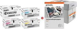 Kyocera TK-5440 MCVP Value Pack Negro, Cian, Magenta, Amarillo, Blanco con Papel Prindo Universal