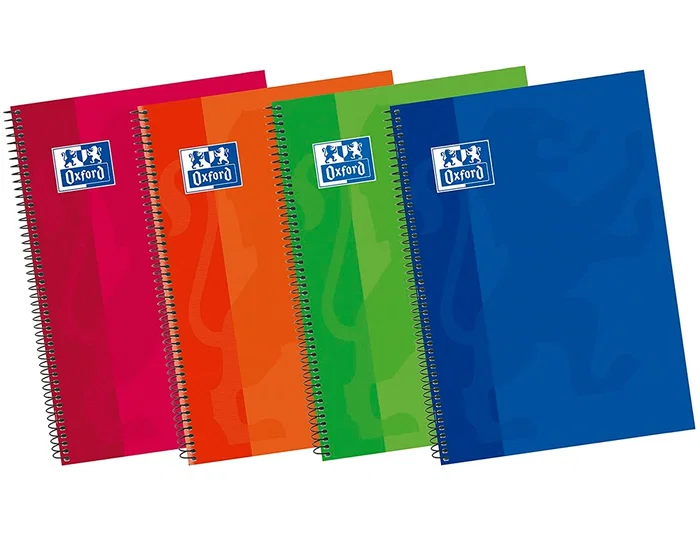 Oxford Bloc Espiral Tapa Extradura 80 Hojas Cuadros 4 mm Tamaño Cuarto