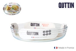 Inde Fuente Oval de Vidrio "Quttin", 30 x 21 cm, Capacidad 2.2 Litros (6 Unidades)