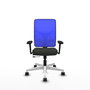 PIQUERAS Y CRESPO Silla de oficina Motilla con mecanismo Sincro/Traslack Azul y Negro