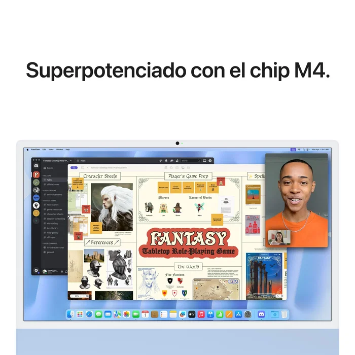 Apple iMac M4 (2024) - Ordenador Todo en Uno con pantalla Retina 4.5K 24" - Chip Apple M4 (10 núcleos CPU, 10 núcleos GPU) - 16 GB RAM - 256 GB SSD - Color Azul