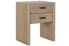 DKD Home Decor Mesita de Noche Sixties Marron Abeto Metal 37 x 60 x 50 cm