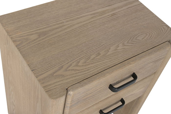 DKD Home Decor Mesita de Noche Sixties Marron Abeto Metal 37 x 60 x 50 cm