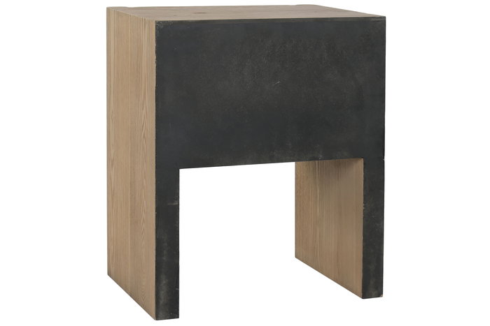 DKD Home Decor Mesita de Noche Sixties Marron Abeto Metal 37 x 60 x 50 cm