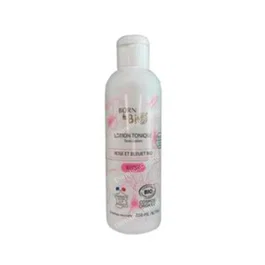 BORN TO BIO Leche Limpiadora Tónico Facial Agua Floral de Rosas y Arándanos (Aciano) 200ml - Bio - Limpia, Nutre y Calma la Piel