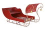 DKD Home Decor Trineo Navidad Tradicional XXL Rojo Dorado 220 x 100 x 110 cm LED Metal