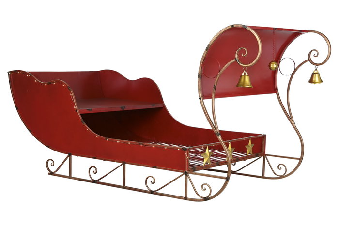 DKD Home Decor Trineo Navidad Tradicional XXL Rojo Dorado 220 x 100 x 110 cm LED Metal DKD Home Decor Trineo Navidad Tradicional XXL Rojo Dorado 220 x 100 x 110 cm LED Metal