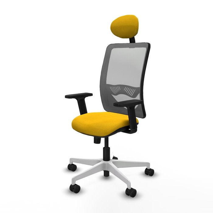 PIQUERAS Y CRESPO Silla de oficina Zulema con mecanismo Sincro, Amarillo y Gris PIQUERAS Y CRESPO Silla de oficina Zulema con mecanismo Sincro, Amarillo y Gris