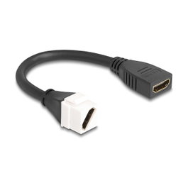 DeLOCK 90326 Cable HDMI hembra a hembra 8K 0,2 m Negro y Blanco