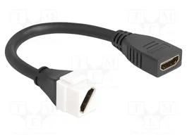 DeLOCK 90326 Cable HDMI Hembra a Hembra 8K 60 Hz 20 cm Negro/Blanco