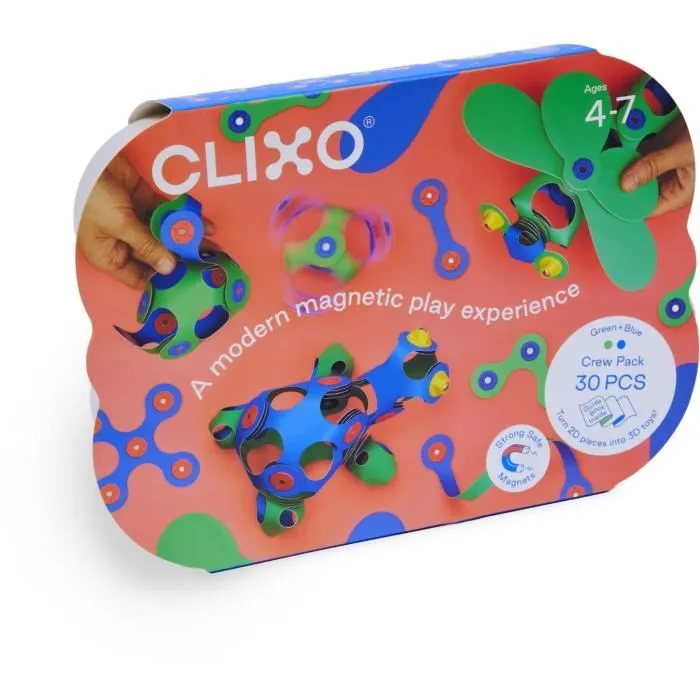 Gipsy Toys CLIXO Juego de Construcción Magnético Flexible Resistente con 30 Piezas para Niños y Niñas