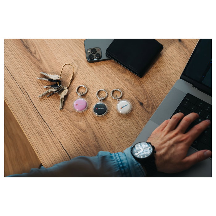 Verbatim My Finder Coin Bluetooth Tracker Negro Rosa Blanco IP66 (3er Pack)