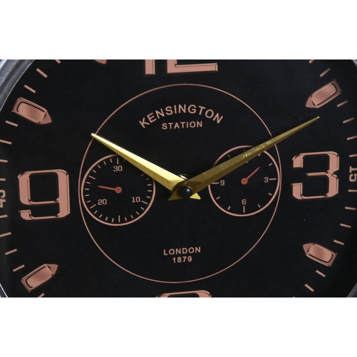 DKD Home Decor Reloj de Pared de Metal con Diseño de Avión Plateado