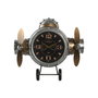DKD Home Decor Reloj de Pared de Metal con Diseño de Avión Plateado
