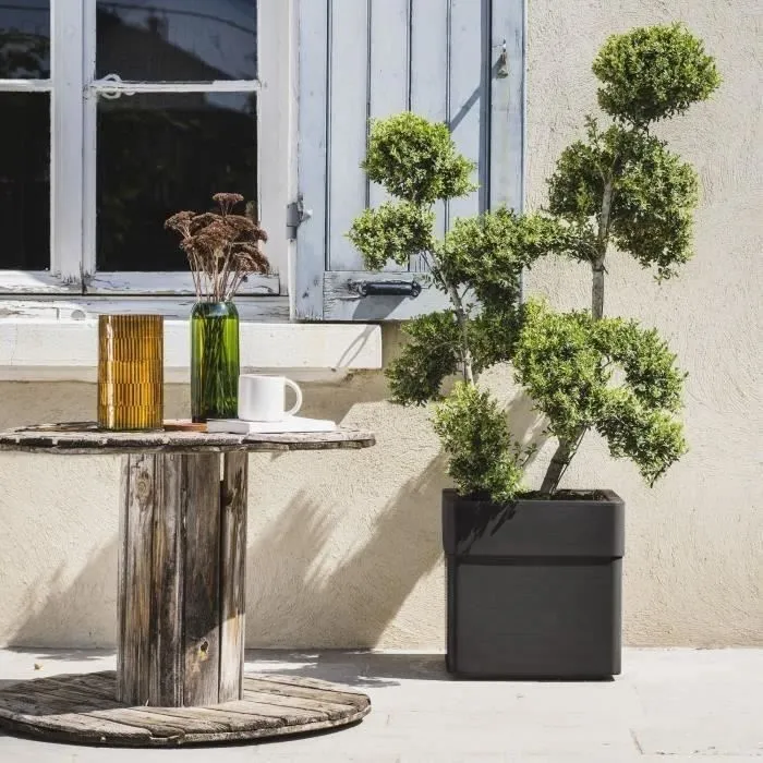 Eda Jardinera Cuadrada 40 cm EDA3086960275280 26 L Gris Antracita Ruedas Exterior Interior 39x39x39 cm Alto Eda Jardinera Cuadrada 40 cm EDA3086960275280 26 L Gris Antracita Ruedas Exterior Interior 39x39x39 cm Alto