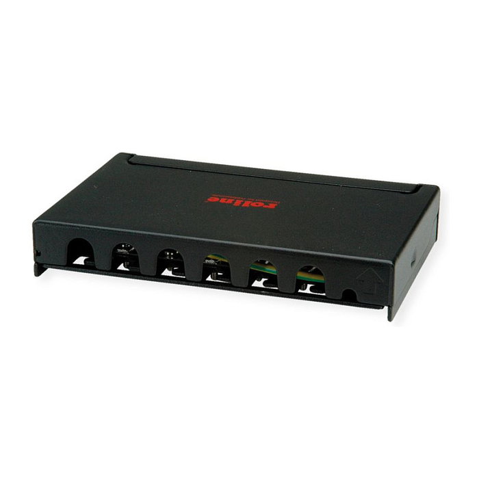 ROLINE Mini-Patchpanel Cat.6A, 6x RJ45, 0.5HE, Negro