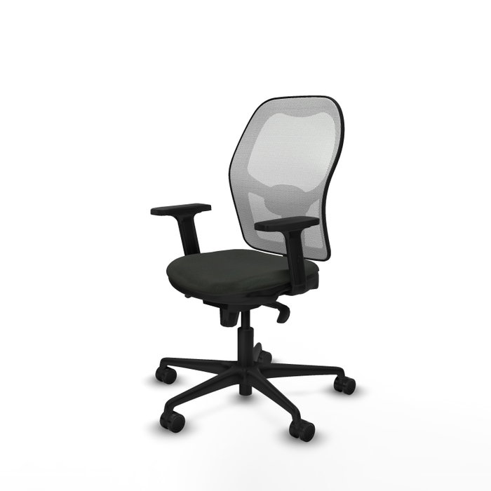 PIQUERAS Y CRESPO Silla de oficina Jorquera con mecanismo sincro, tela negra y malla blanca PIQUERAS Y CRESPO Silla de oficina Jorquera con mecanismo sincro, tela negra y malla blanca