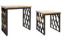 DKD Home Decor Set de 2 Mesitas Auxiliares de Madera Estilo Industrial