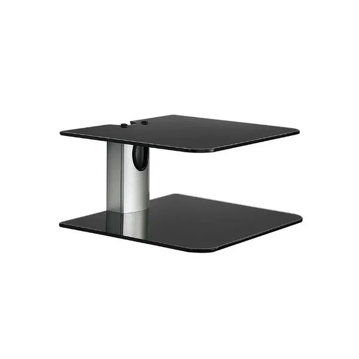 Approx appSH02 Estante de Pared con Vidrio - 2 Baldas para Reproductores, Consolas o Sintonizadores Hasta 10kg por Balda - Color Negro
