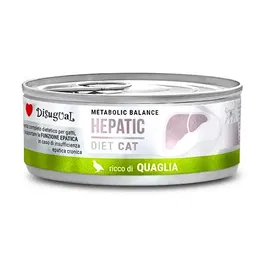 Disugual Diet Cat Hepatic Codorniz Pienso para Gatos con Problemas Hepáticos Sabor Codorniz Formato Lata 12x85 gr