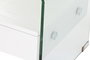 DKD Home Decor Mesita de Noche Moderno Blanco Transparente Cristal y MDF Glass 20 40 x 50 x 45.5 cm