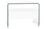 DKD Home Decor Mesita de Noche Moderno Blanco Transparente Cristal y MDF Glass 20 40 x 50 x 45.5 cm