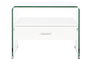 DKD Home Decor Mesita de Noche Moderno Blanco Transparente Cristal y MDF Glass 20 40 x 50 x 45.5 cm