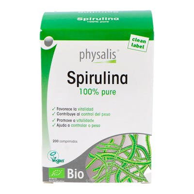 Physalis Espirulina Bio 200 Comp. Favorece la Vitalidad y Resistencia Natural