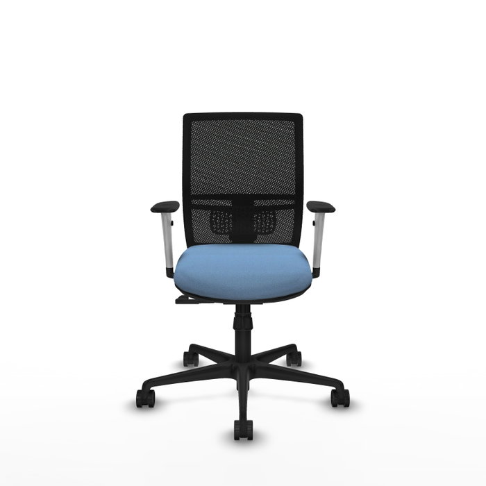 PIQUERAS Y CRESPO Silla de oficina Yunquera con mecanismo Sincro, Azul cielo y Negro