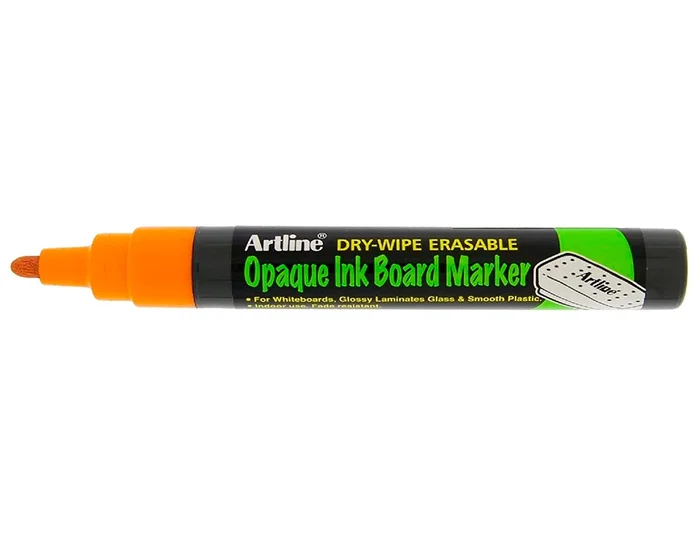 Rotulador Artline Pizarra Epd-4 Color Naranja Fluorescente Opaque Ink Board Punta Redonda 2 mm 12 unidades
