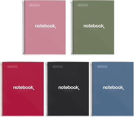 MIQUELRIUS Pack de 5 cuadernos espiral A4 Emotions colores intensos