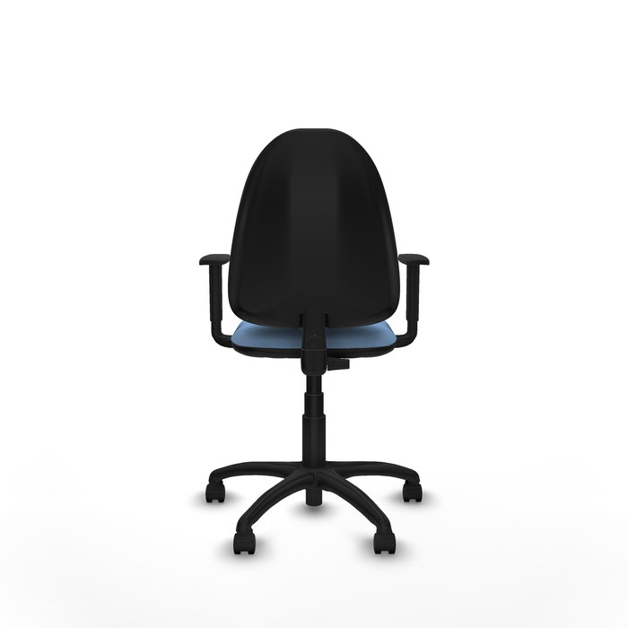 Silla de oficina Aýna con mecanismo Contacto permanente básico tapizada con Tela color Azul cielo. Equipada con Base poliamida negra, Brazos 1D y Ruedas de nailon 50 mm Silla de oficina Aýna con mecanismo Contacto permanente básico tapizada con Tela color Azul cielo. Equipada con Base poliamida negra, Brazos 1D y Ruedas de nailon 50 mm